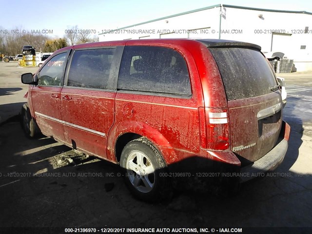 1D8HN54P78B103314 - 2008 DODGE GRAND CARAVAN SXT RED photo 3