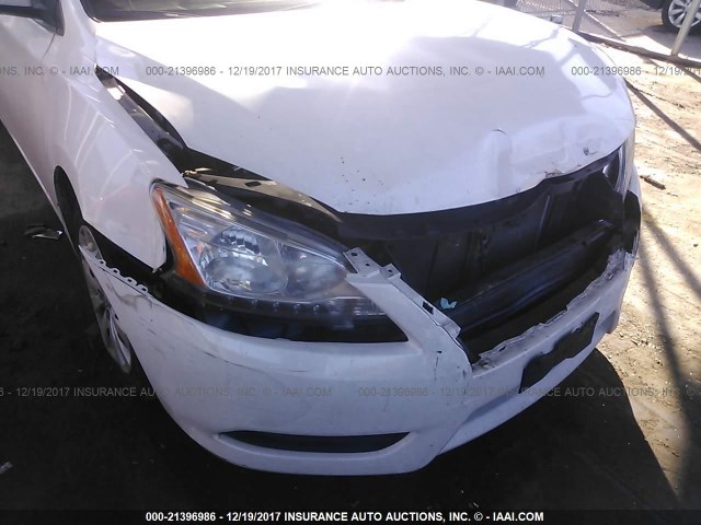 3N1AB7APXEL626980 - 2014 NISSAN SENTRA S/SV/SR/SL WHITE photo 6