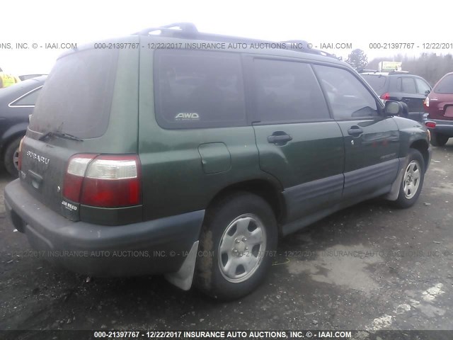 JF1SF63522G754258 - 2002 SUBARU FORESTER L GREEN photo 4