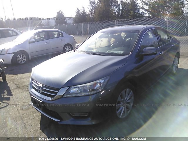 1HGCR3F97DA026588 - 2013 HONDA ACCORD TOURING GRAY photo 2