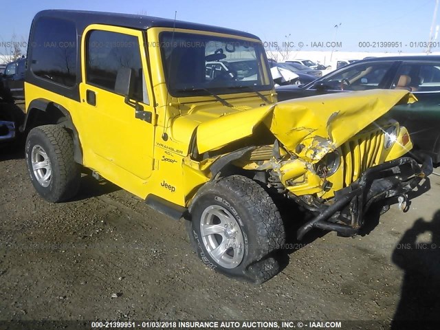 1J4FA49S11P355801 - 2001 JEEP WRANGLER / TJ SPORT YELLOW photo 1