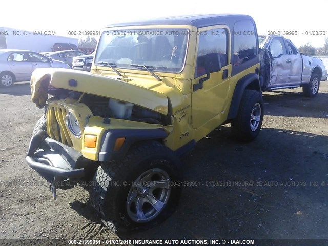 1J4FA49S11P355801 - 2001 JEEP WRANGLER / TJ SPORT YELLOW photo 2