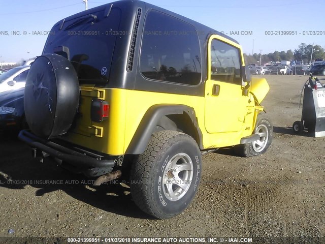 1J4FA49S11P355801 - 2001 JEEP WRANGLER / TJ SPORT YELLOW photo 4