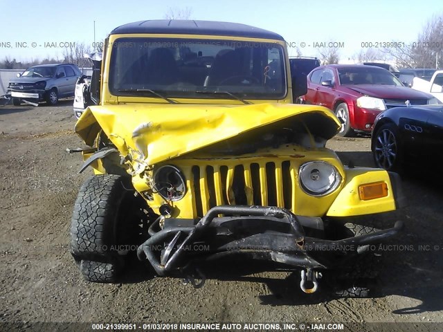 1J4FA49S11P355801 - 2001 JEEP WRANGLER / TJ SPORT YELLOW photo 6