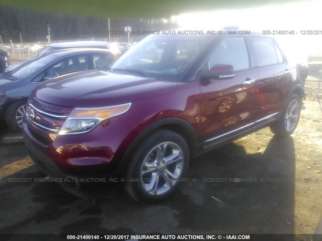1FM5K7F84FGB81685 - 2015 FORD EXPLORER LIMITED მუქწითელი ფოტო 2