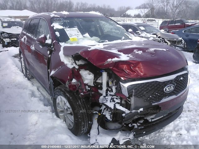 5XYPGDA54HG240346 - 2017 KIA SORENTO LX/L MAROON photo 1