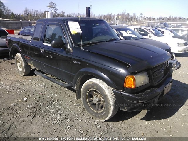 1FTYR14E71TB01573 - 2001 FORD RANGER SUPER CAB BLACK photo 1