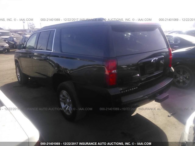 1GNSCJKC0FR279958 - 2015 CHEVROLET SUBURBAN C1500 LT BLACK photo 3