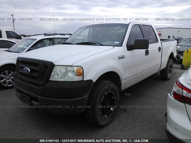 1FTRW12W28FA23446 - 2008 FORD F150 SUPERCREW WHITE photo 2