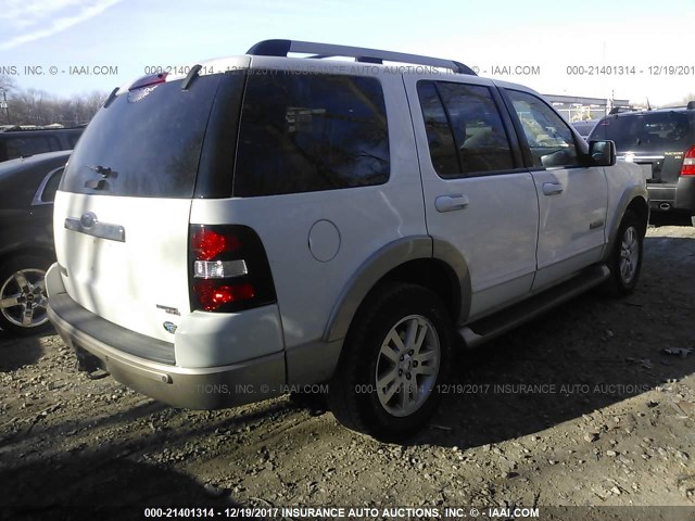 1FMEU74E56UB48747 - 2006 FORD EXPLORER EDDIE BAUER WHITE photo 4