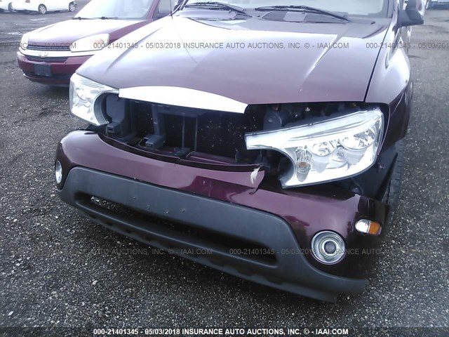 5GADT13S262284239 - 2006 BUICK RAINIER CXL MAROON photo 6