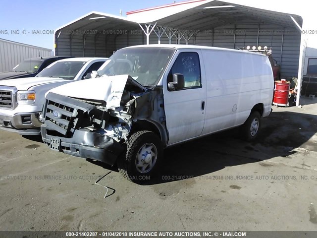 1FTNE2EW1EDA01254 - 2014 FORD ECONOLINE E250 VAN WHITE photo 2