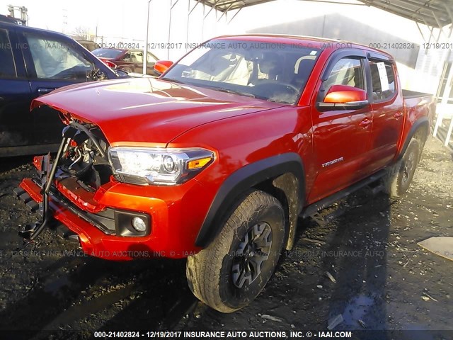 3TMCZ5AN3HM086147 - 2017 TOYOTA TACOMA DBL CAB/SR/TRDSPT/OR/PRO Қызғылт сары фото 2