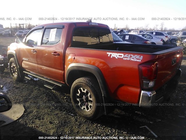 3TMCZ5AN3HM086147 - 2017 TOYOTA TACOMA DBL CAB/SR/TRDSPT/OR/PRO ORANGE photo 3