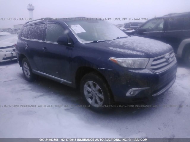 5TDZK3EH9CS053931 - 2012 TOYOTA HIGHLANDER SE BLUE photo 1