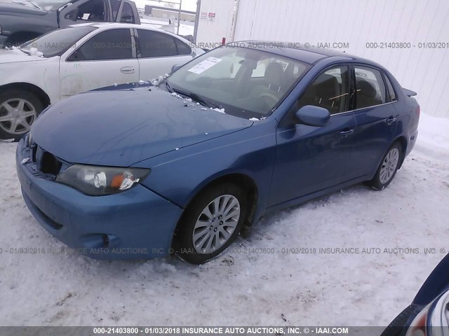 JF1GE61658H514578 - 2008 SUBARU IMPREZA 2.5I BLUE photo 2