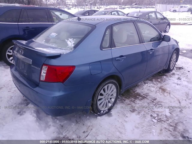 JF1GE61658H514578 - 2008 SUBARU IMPREZA 2.5I BLUE photo 4