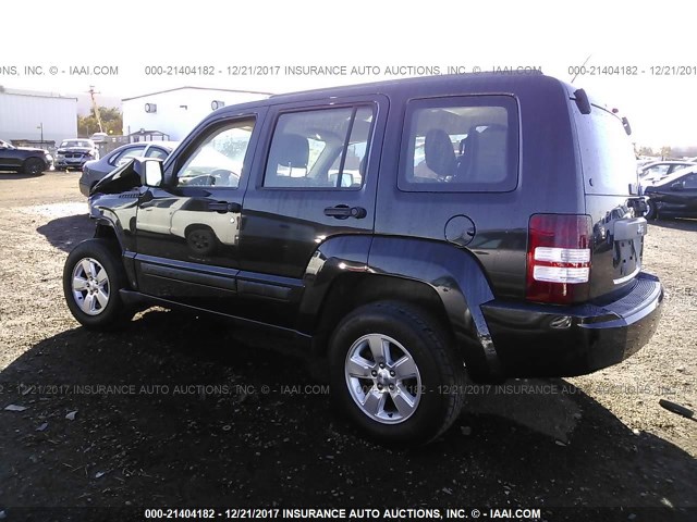 1C4PJLAK1CW213750 - 2012 JEEP LIBERTY SPORT BLACK photo 3