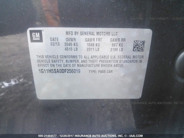 1G11H5SA0DF256019 - 2013 CHEVROLET MALIBU LTZ GRAY photo 9