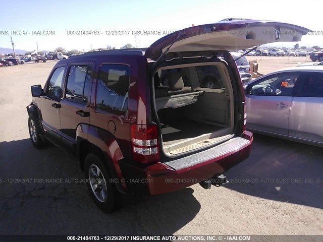 1J8GP28K98W177255 - 2008 JEEP LIBERTY SPORT MAROON photo 3