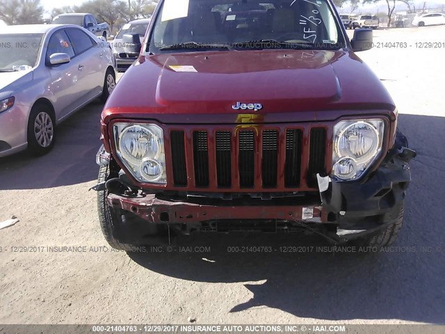 1J8GP28K98W177255 - 2008 JEEP LIBERTY SPORT MAROON photo 6