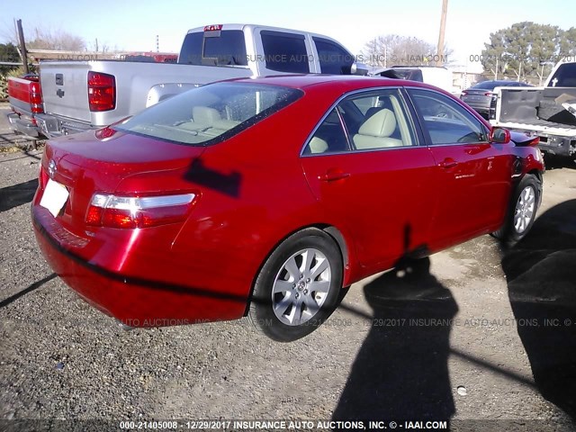 4T1BK46K57U002408 - 2007 TOYOTA CAMRY NEW GENERAT LE/XLE/SE RED photo 4