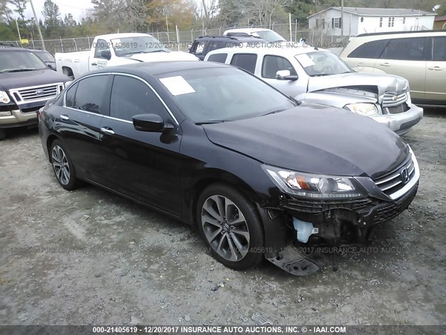 1HGCR2F59EA046494 - 2014 HONDA ACCORD SPORT BLACK photo 1