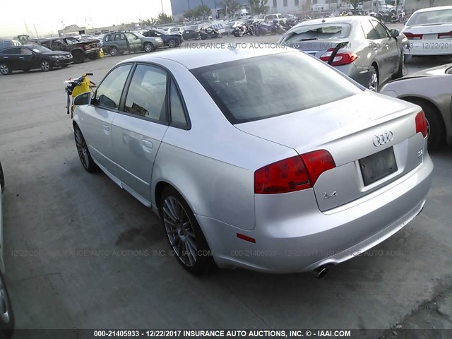 WAUEH78E77A174690 - 2007 AUDI A4 S-LINE 3.2 QUATTRO SILVER photo 3