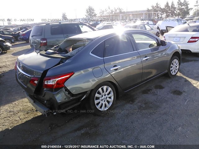 3N1AB7AP3GY282981 - 2016 NISSAN SENTRA S/SV/SR/SL GRAY photo 4