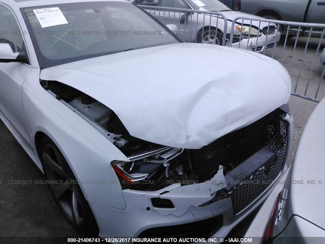 WUAC6AFR6DA900606 - 2013 AUDI RS5 WHITE photo 6