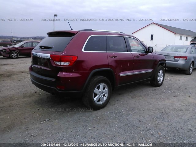 1C4RJFAG7DC502625 - 2013 JEEP GRAND CHEROKEE LAREDO RED photo 4