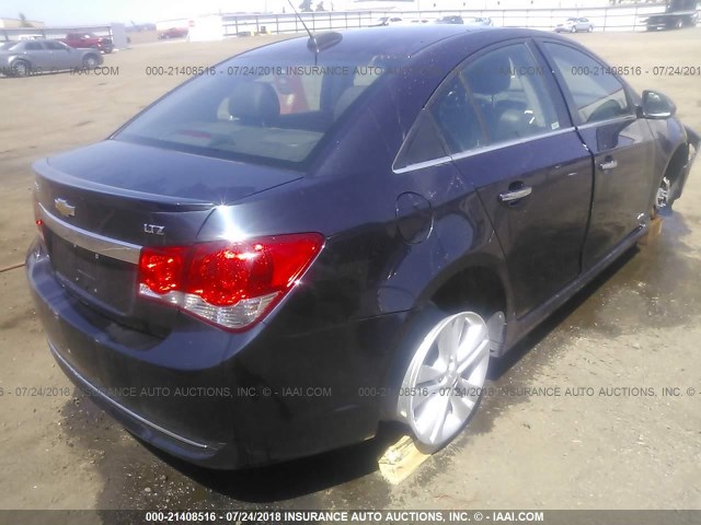 1G1PG5SB3F7290216 - 2015 CHEVROLET CRUZE LTZ Dark Blue photo 4