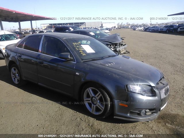 WAUAF78E68A058810 - 2008 AUDI A4 2.0T GRAY photo 1