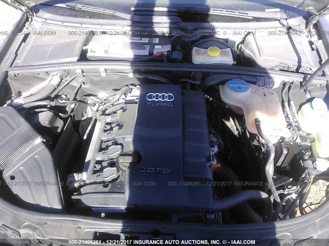 WAUAF78E68A058810 - 2008 AUDI A4 2.0T GRAY photo 10