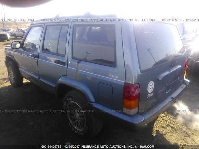 1J4FJ68SXWL129252 - 1998 JEEP CHEROKEE SPORT/CLASSIC Niebieski zdjęcie 3