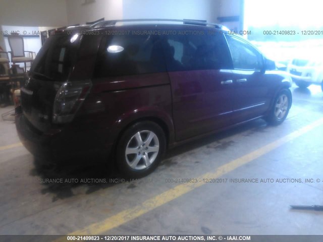 5N1BV28U98N119074 - 2008 NISSAN QUEST S/SE/SL RED photo 4