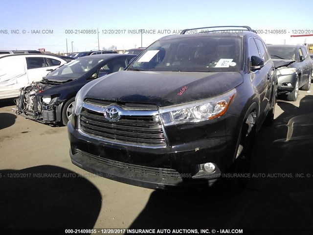5TDJKRFH2GS337289 - 2016 TOYOTA HIGHLANDER XLE შავი ფოტო 2