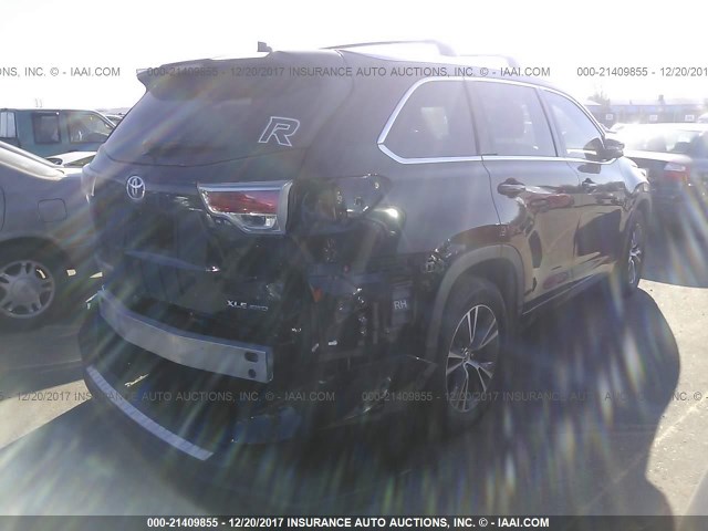 5TDJKRFH2GS337289 - 2016 TOYOTA HIGHLANDER XLE შავი ფოტო 4