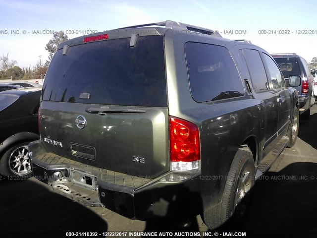 5N1AA08A65N700299 - 2005 NISSAN ARMADA SE/LE GREEN photo 4