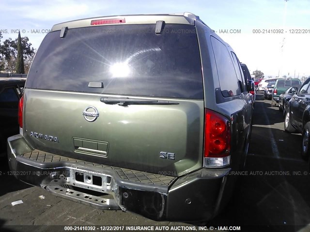 5N1AA08A65N700299 - 2005 NISSAN ARMADA SE/LE GREEN photo 6