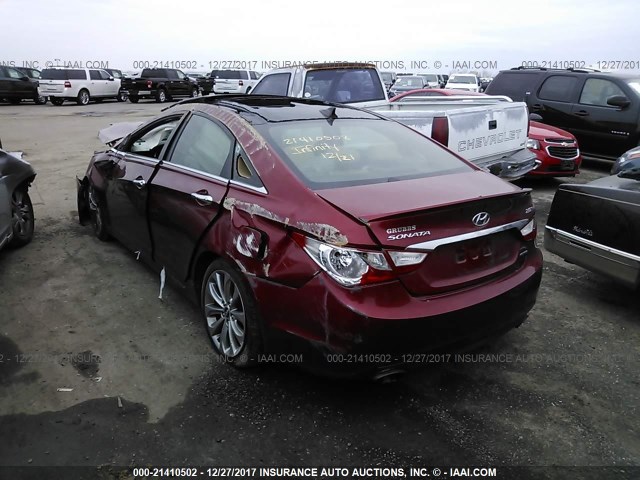 5NPEC4AB5CH489491 - 2012 HYUNDAI SONATA SE/LIMITED MAROON photo 3