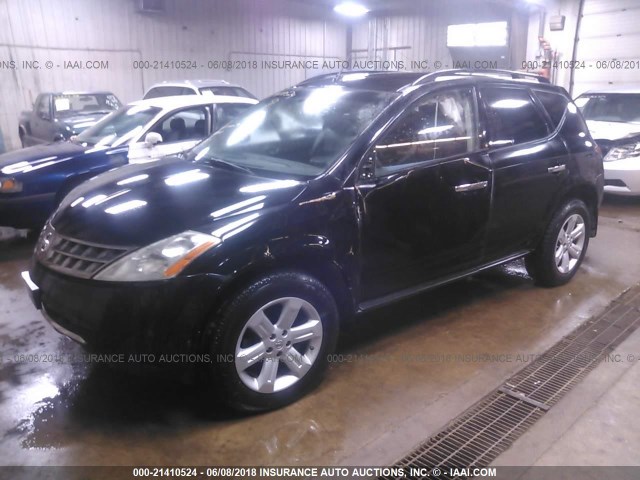 JN8AZ08W57W632040 - 2007 NISSAN MURANO SL/SE/S BLACK photo 2