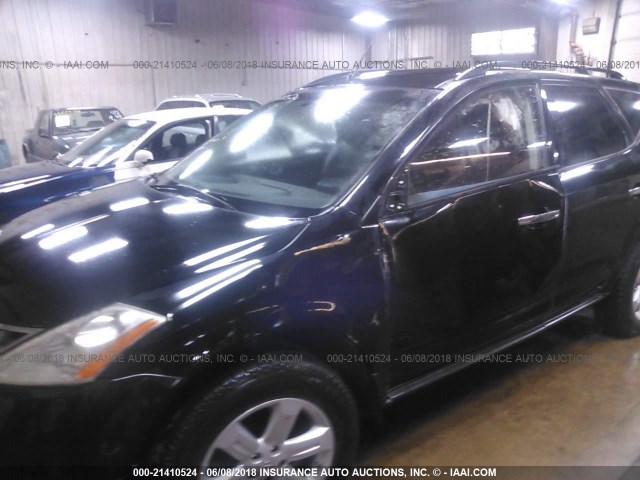 JN8AZ08W57W632040 - 2007 NISSAN MURANO SL/SE/S BLACK photo 6