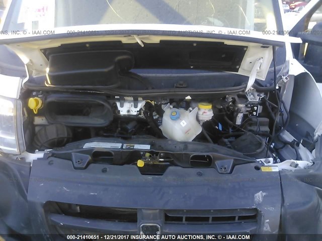 3C6TRVDG6HE530782 - 2017 RAM PROMASTER 2500 2500 HIGH WHITE photo 10