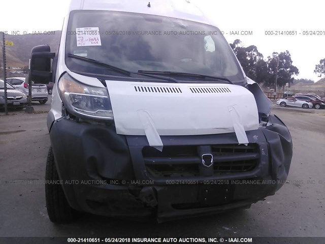 3C6TRVDG6HE530782 - 2017 RAM PROMASTER 2500 2500 HIGH WHITE photo 6