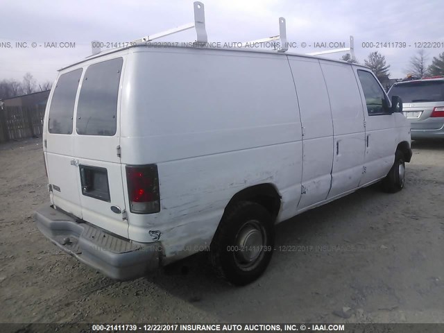 1FTNE24L72HA53614 - 2002 FORD ECONOLINE E250 VAN WHITE photo 4