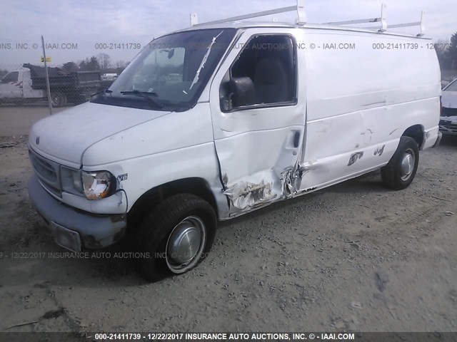 1FTNE24L72HA53614 - 2002 FORD ECONOLINE E250 VAN WHITE photo 6