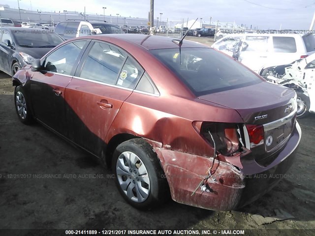 1G1PD5SH9C7275048 - 2012 CHEVROLET CRUZE LS ORANGE photo 3