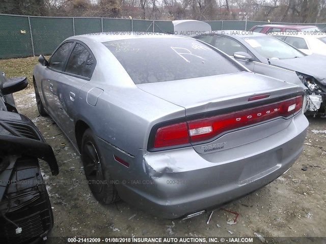 2C3CDXBG0DH664017 - 2013 DODGE CHARGER SE GRAY photo 3