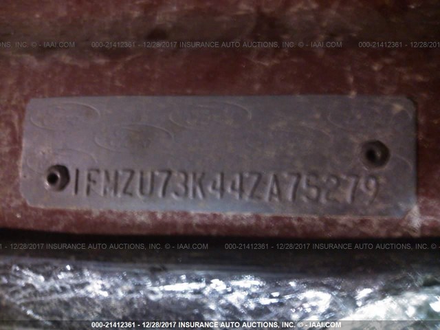 1FMZU73K44ZA75279 - 2004 FORD EXPLORER XLT/XLT SPORT/NBX RED photo 9